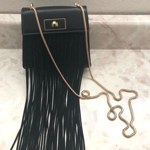 Velvet fringe Bebe shoulder bag